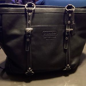 Leather black coach